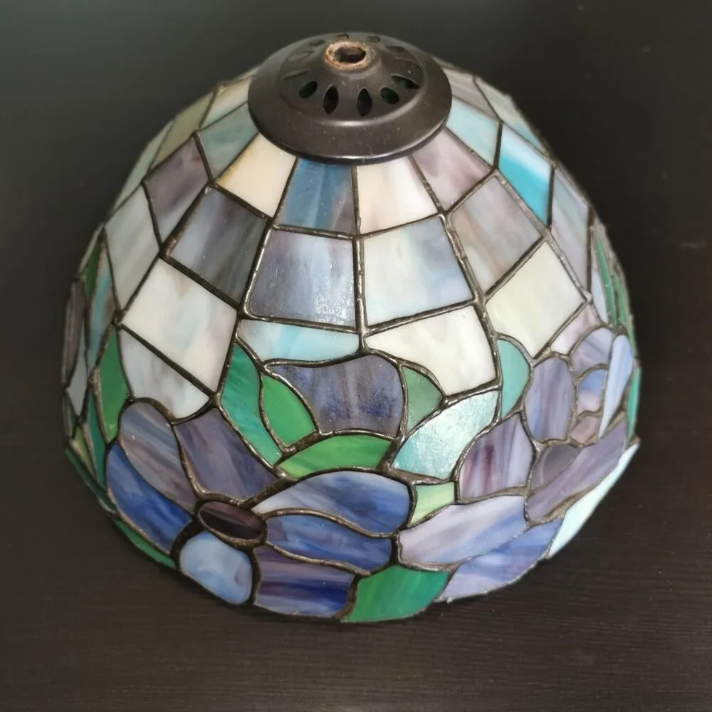 Tiffany Style Stain Glass Lampshade Purple & Blue 9